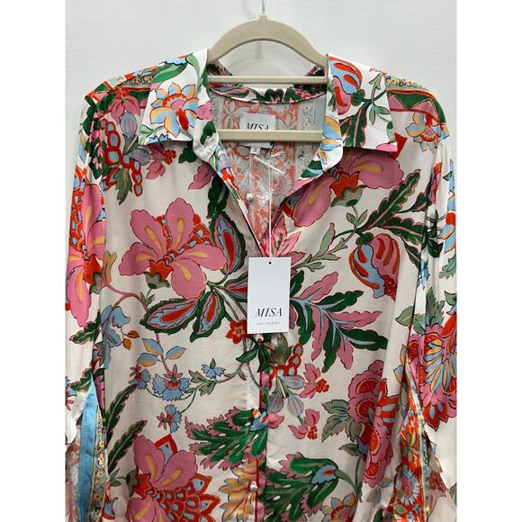 NWT Misa Los Angeles Womens Roya Floral Button Down Shirt Long Sleeve Size S - Picture 4 of 11